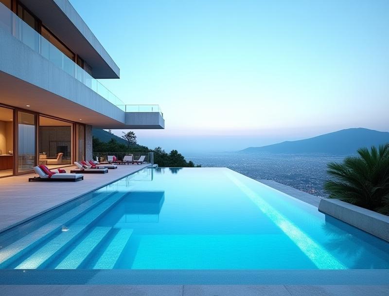 Luxury villa pool with a view